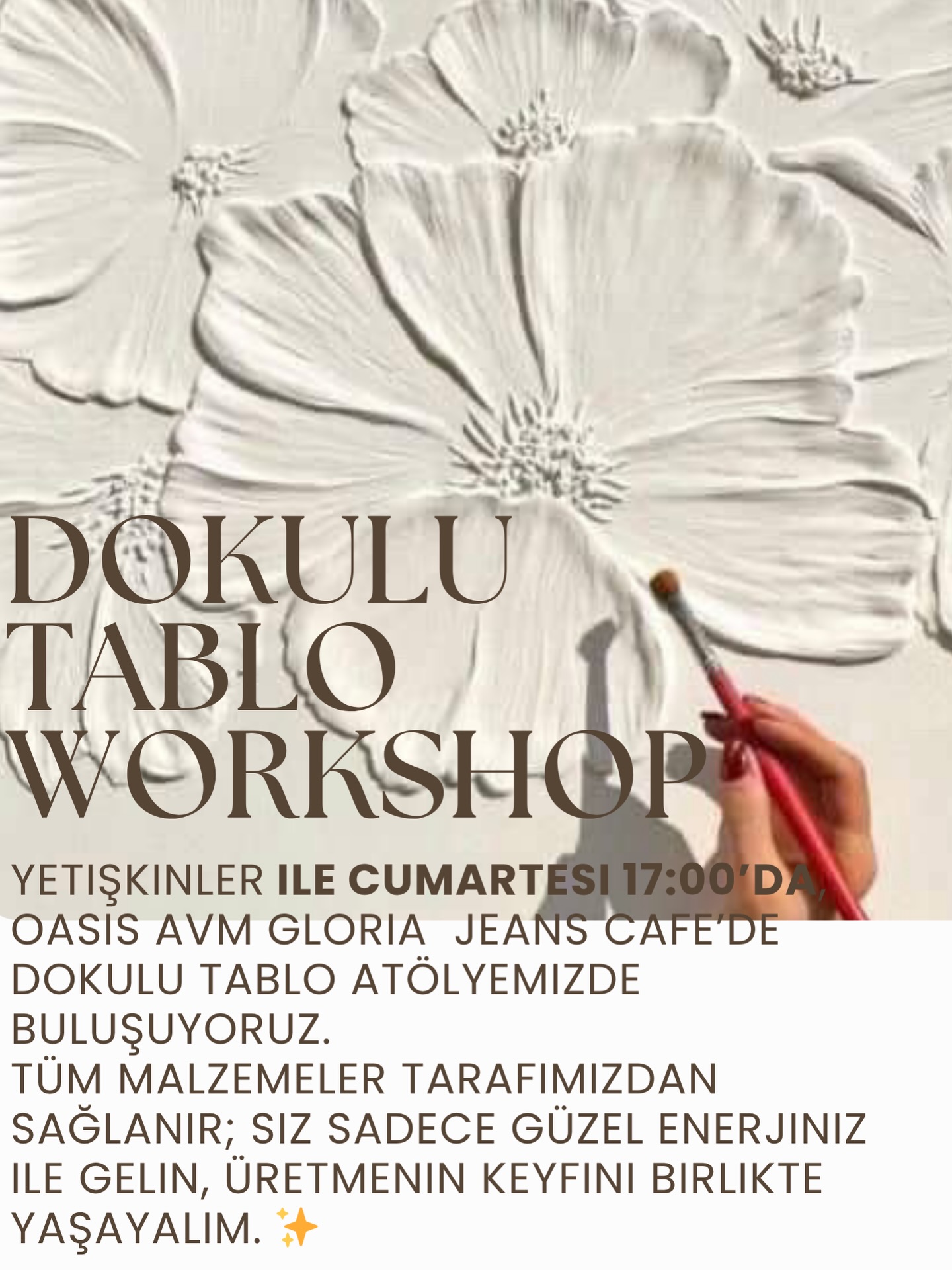 Dokulu Tablo Workshop Etkinlik afişi