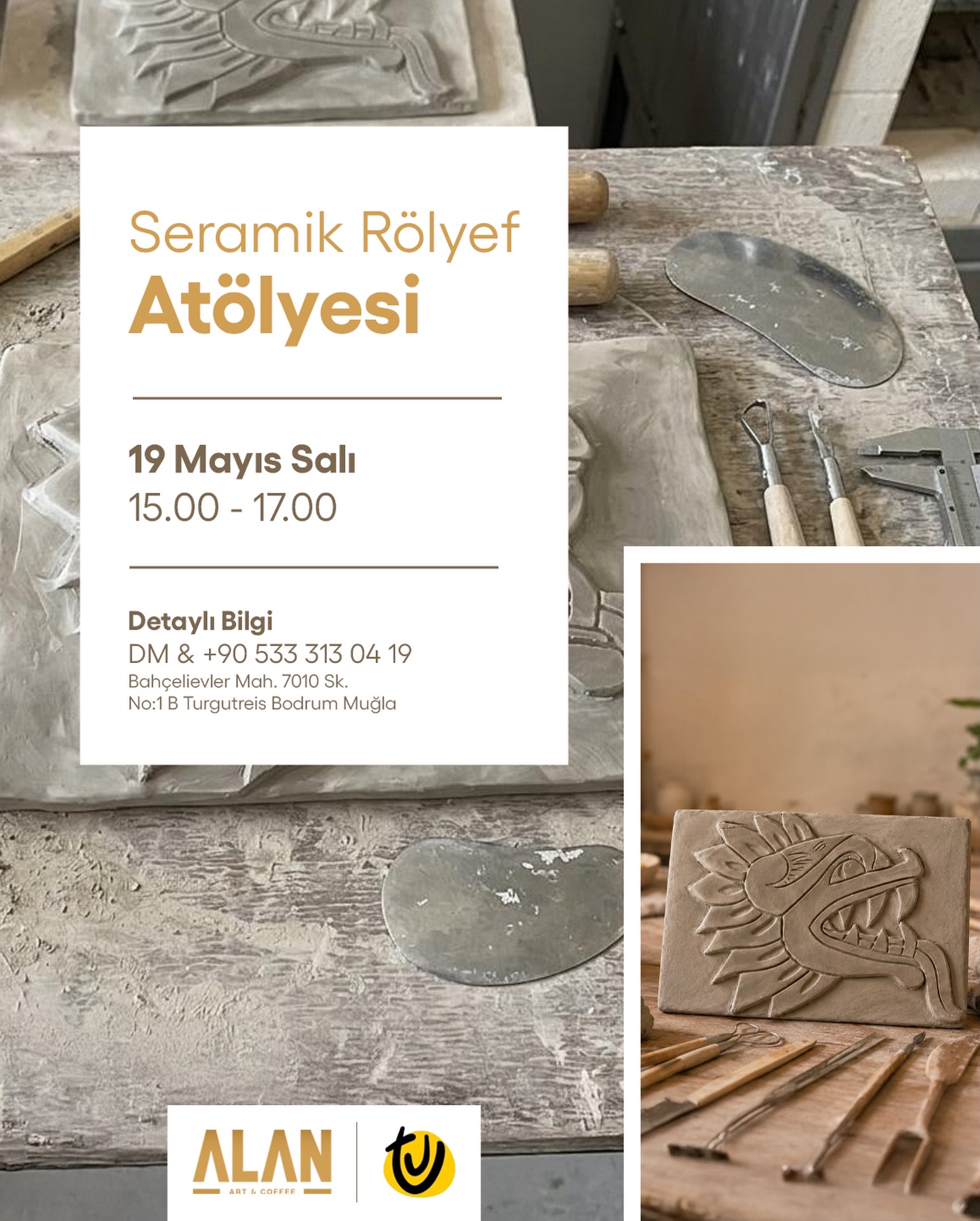 Seramik Rölyef Atölyesi Etkinlik afişi