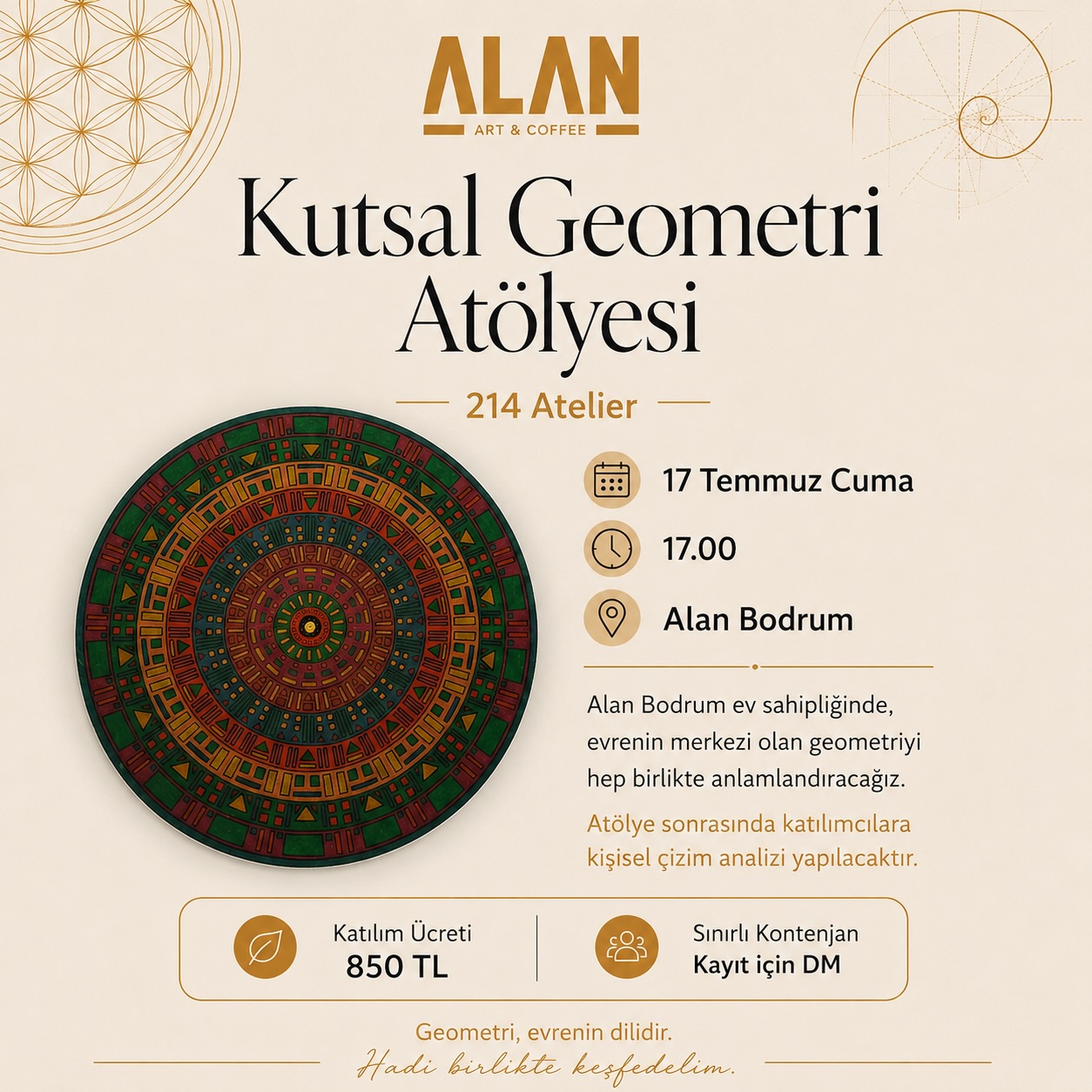 Kutsal Geometri Atölyesi — Alan Bodrum