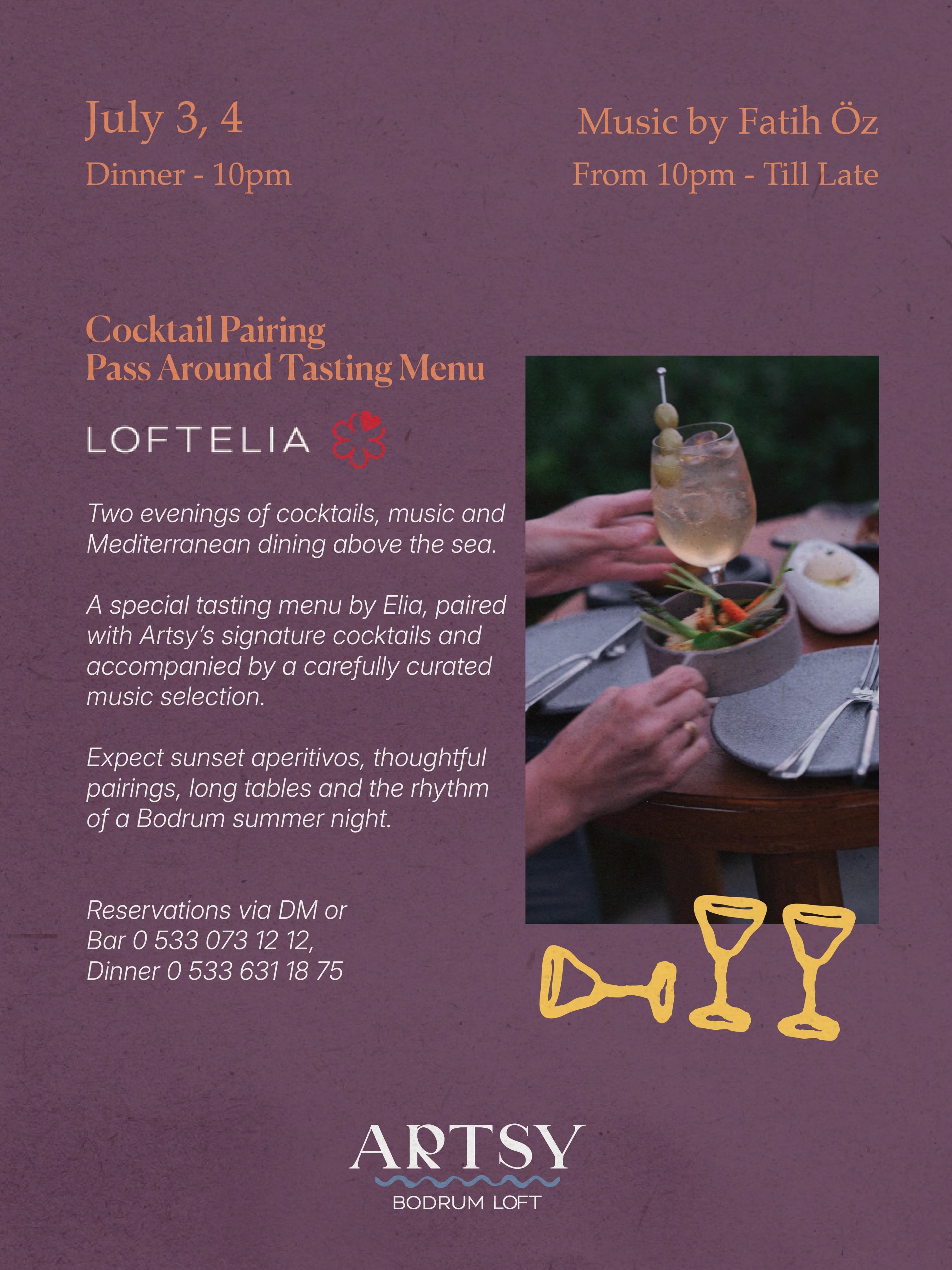 Cocktail Pairing Pass Around Tasting Menu — Artsy Bodrum Loft Etkinlik afişi