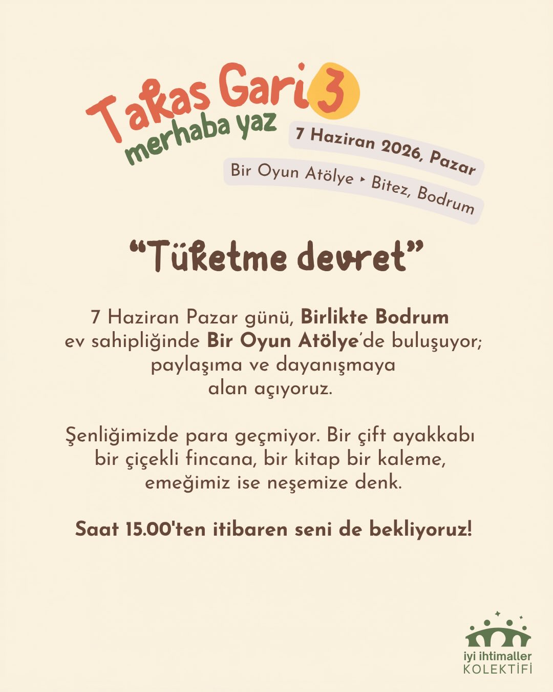 Tüketme Devret Etkinlik afişi