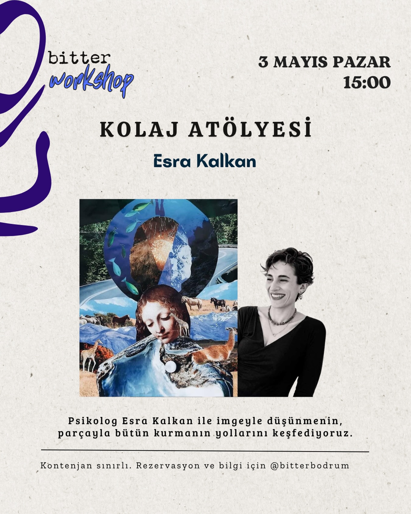 Esra Kalkan - Kolaj Atölyesi Etkinlik afişi