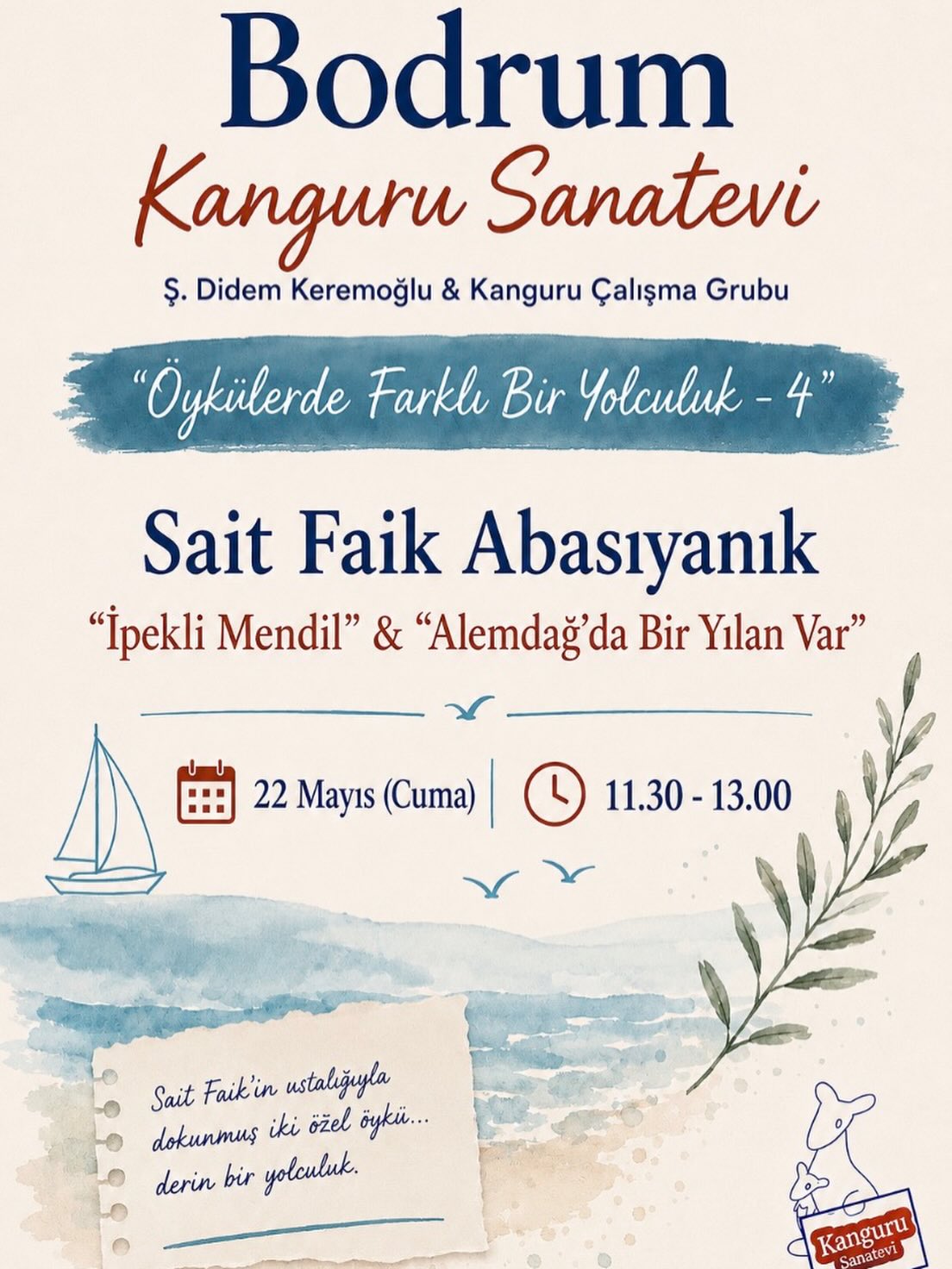 Öykülerde Farklı Bir Yolculuk — Sait Faik Abasıyanık Etkinlik afişi