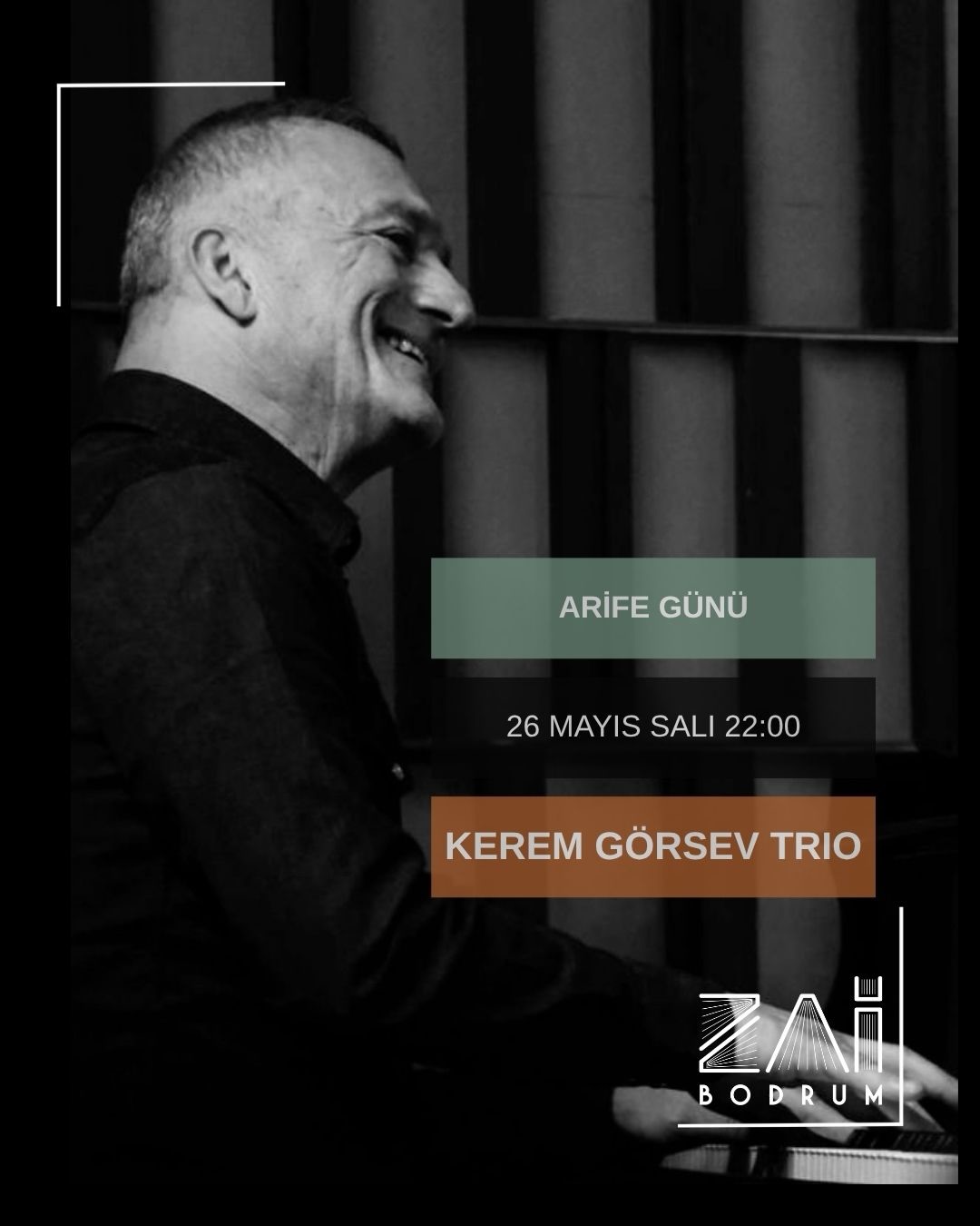Kerem Görsev Trio — Zai Bodrum Etkinlik afişi