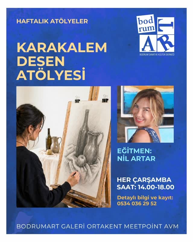 Nil Artar - Karakalem Desen Atölyesi Etkinlik afişi