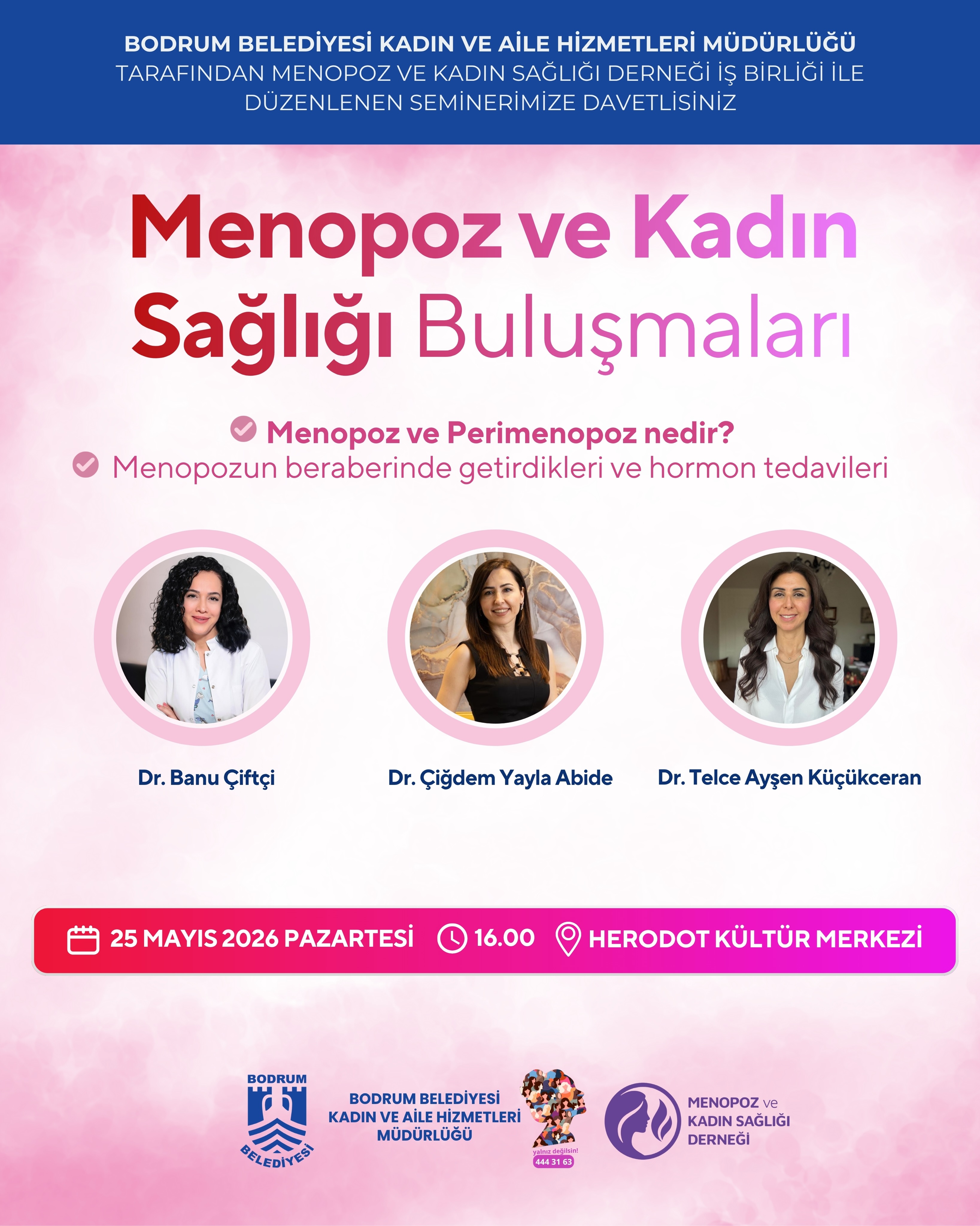 Menopoz ve Kadın Sağlığı Buluşmaları — Dr. Banu Çiftçi Etkinlik afişi