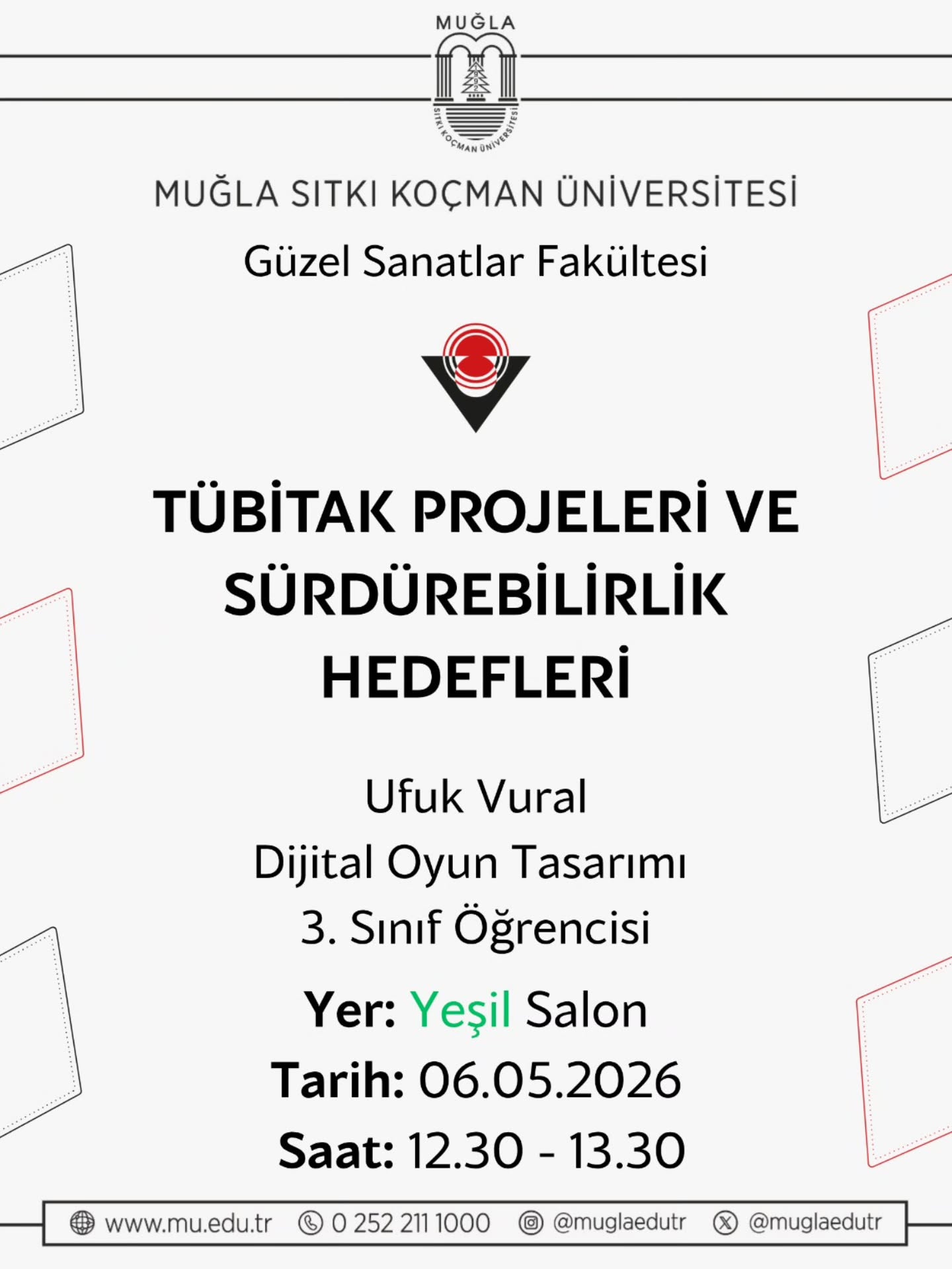 Ufuk Vural — TÜBİTAK Projeleri ve Sürdürülebilirlik Hedefleri Etkinlik afişi