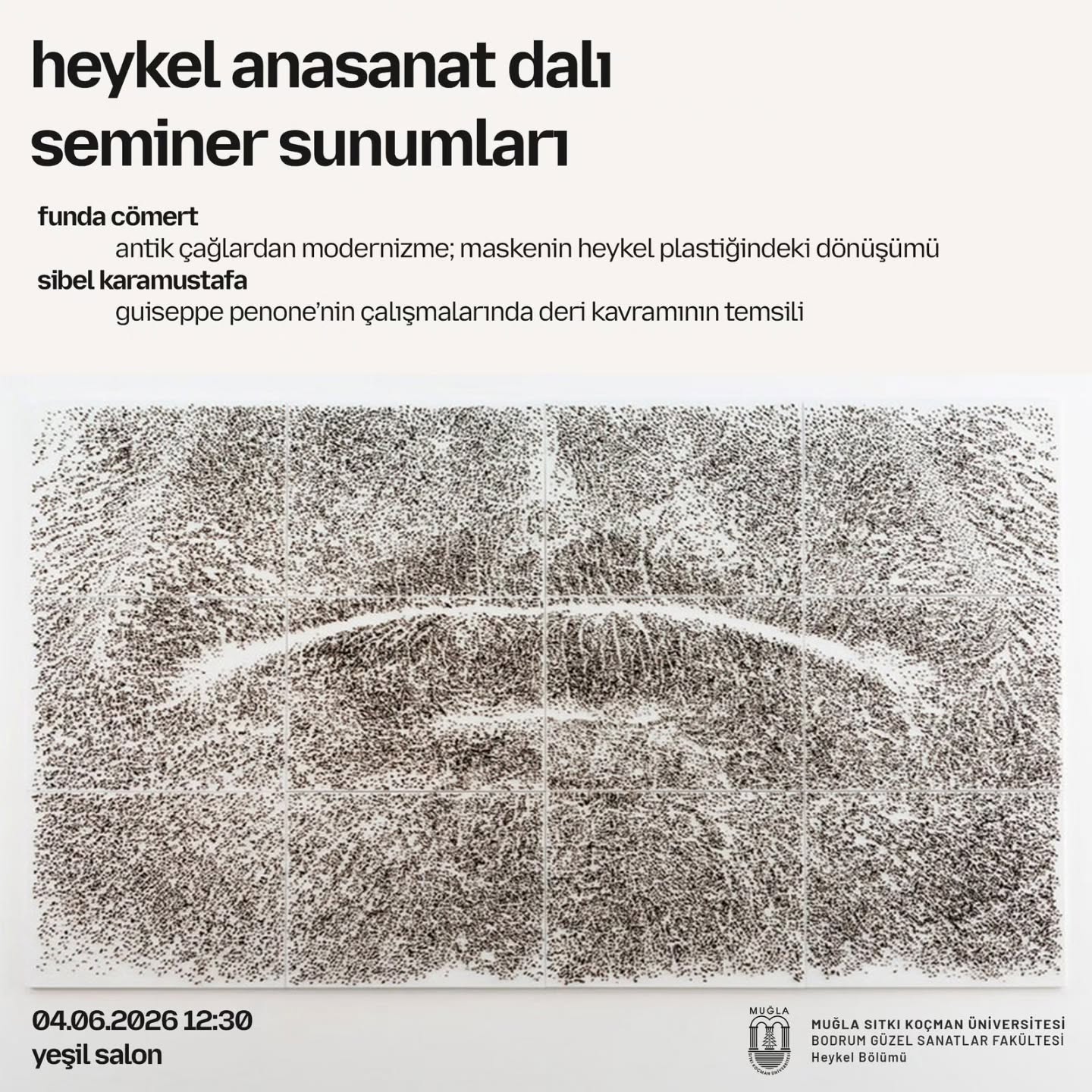 Heykel Anasanat Dalı Seminer Sunumları — Funda Cömert Etkinlik afişi