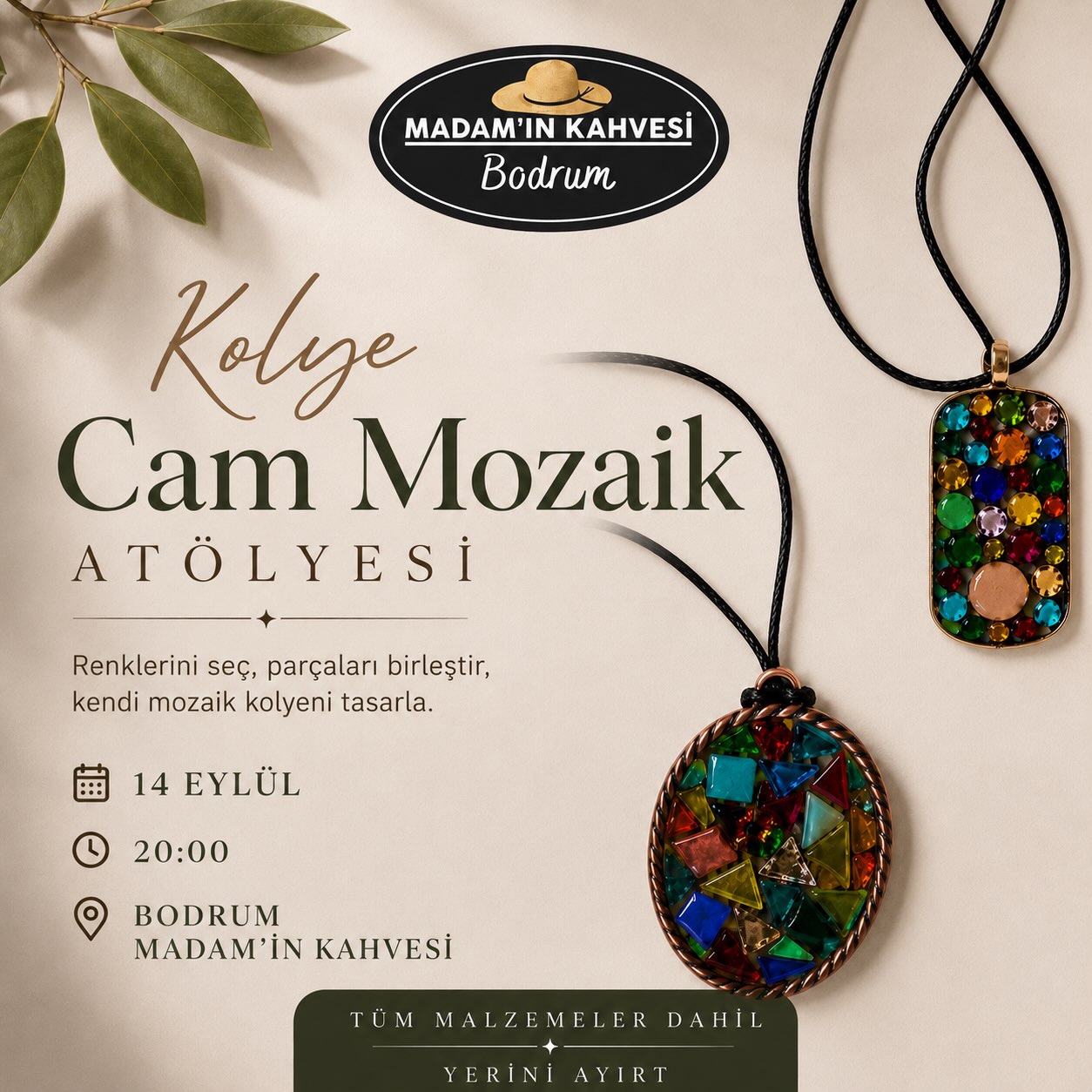 Cam Mozaik Kolye Atölyesi