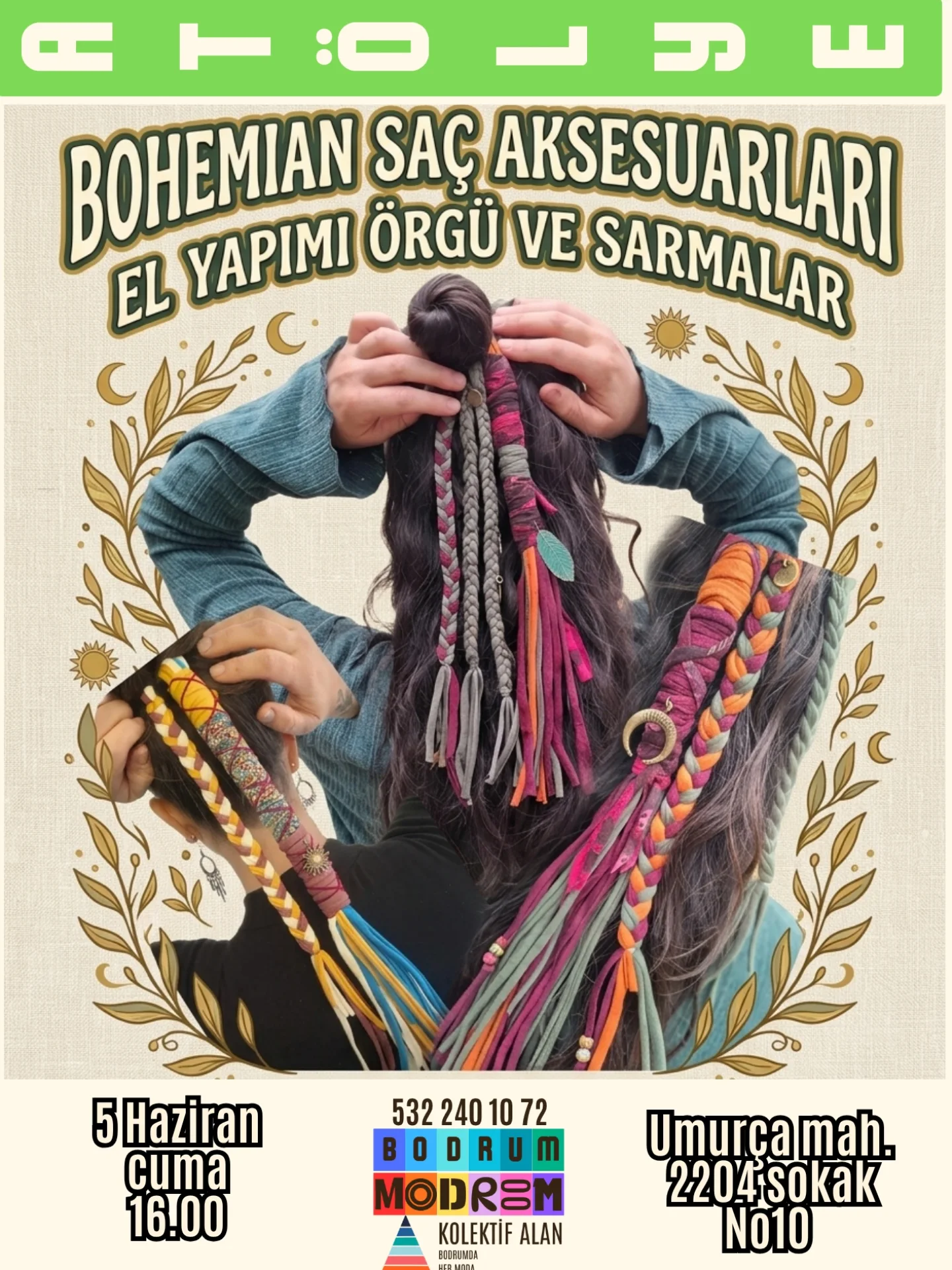 Bohemian Saç Aksesuarları Atölyesi Etkinlik afişi