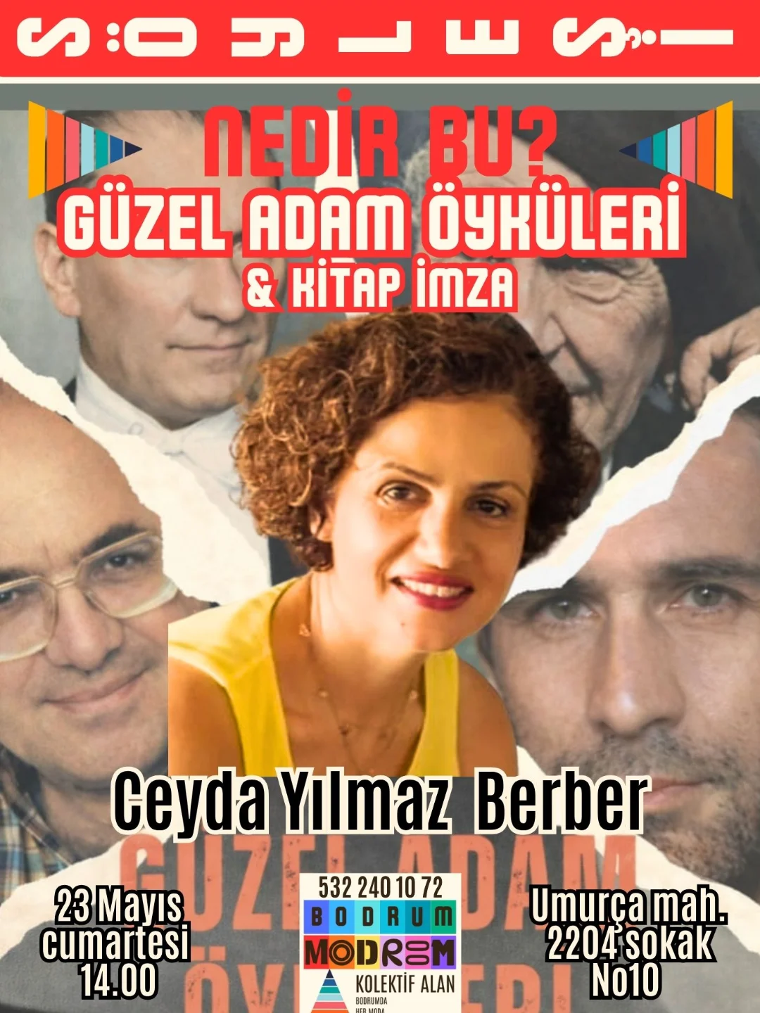 Ceyda Yılmaz Berber — Güzel Adam Öyküleri Söyleşi ve İmza Etkinlik afişi