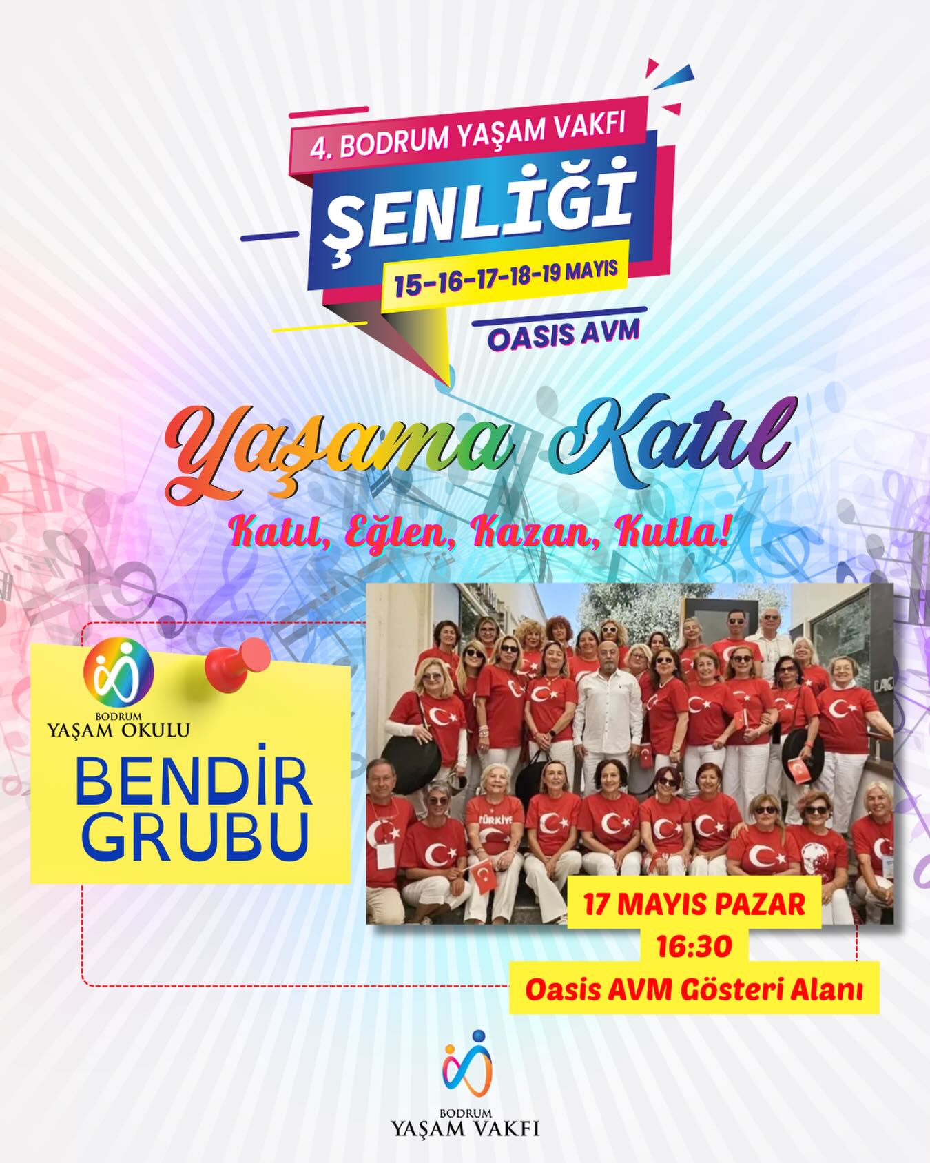 Bendir Grubu — Bodrum Yaşam Vakfı Şenliği Etkinlik afişi