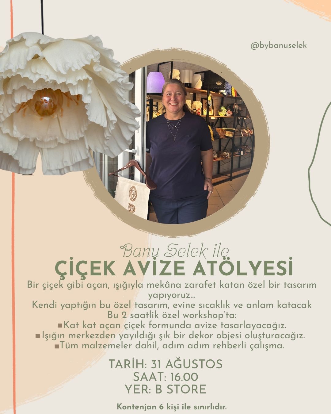 Banu Selek ile Çiçek Avize Atölyesi