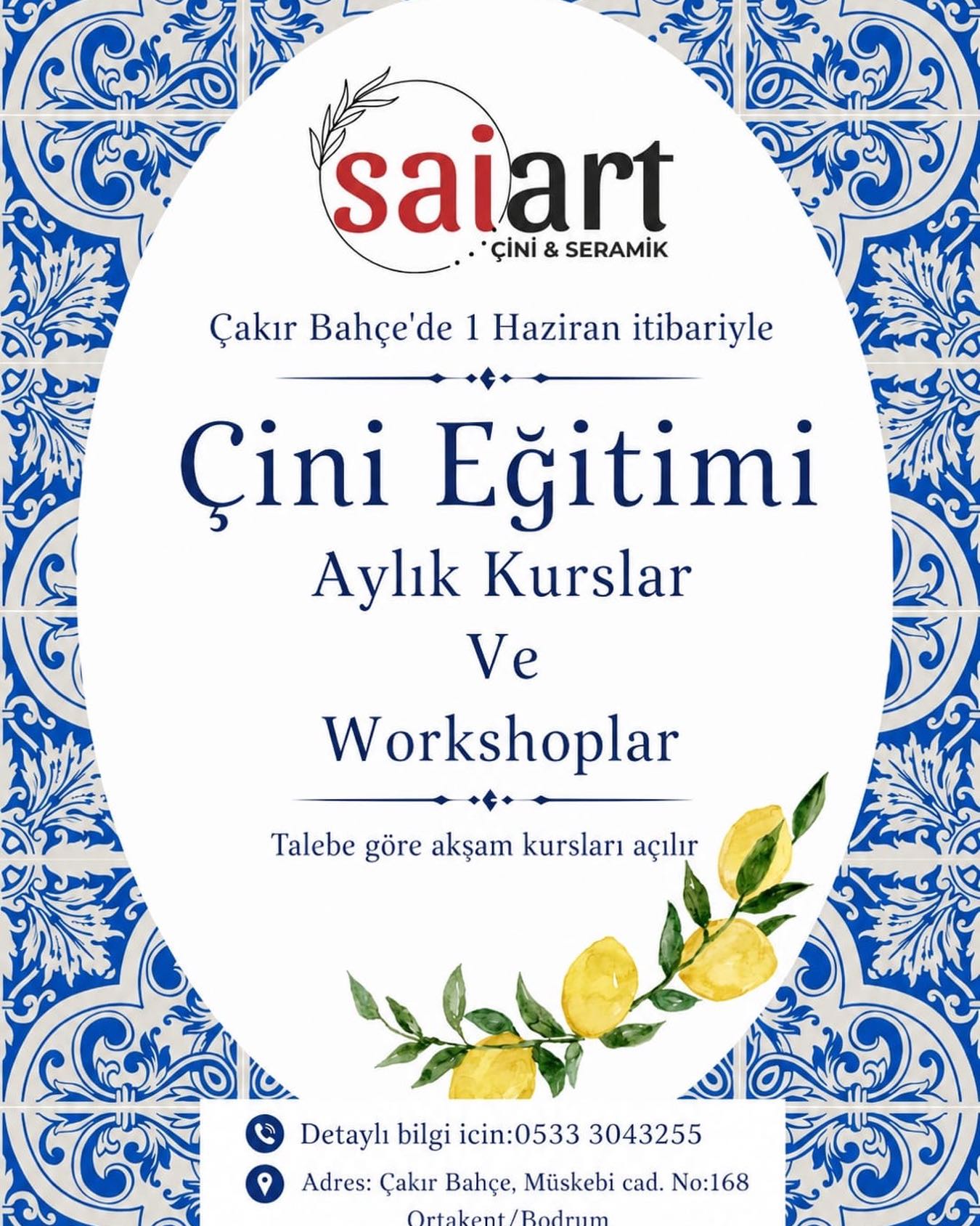 Çini Eğitimi Etkinlik afişi