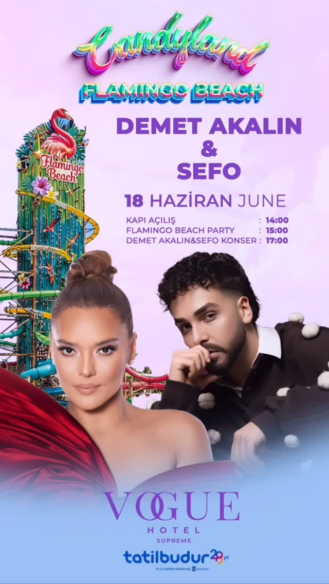 Flamingo Beach Party — Demet Akalın & Sefo Etkinlik afişi