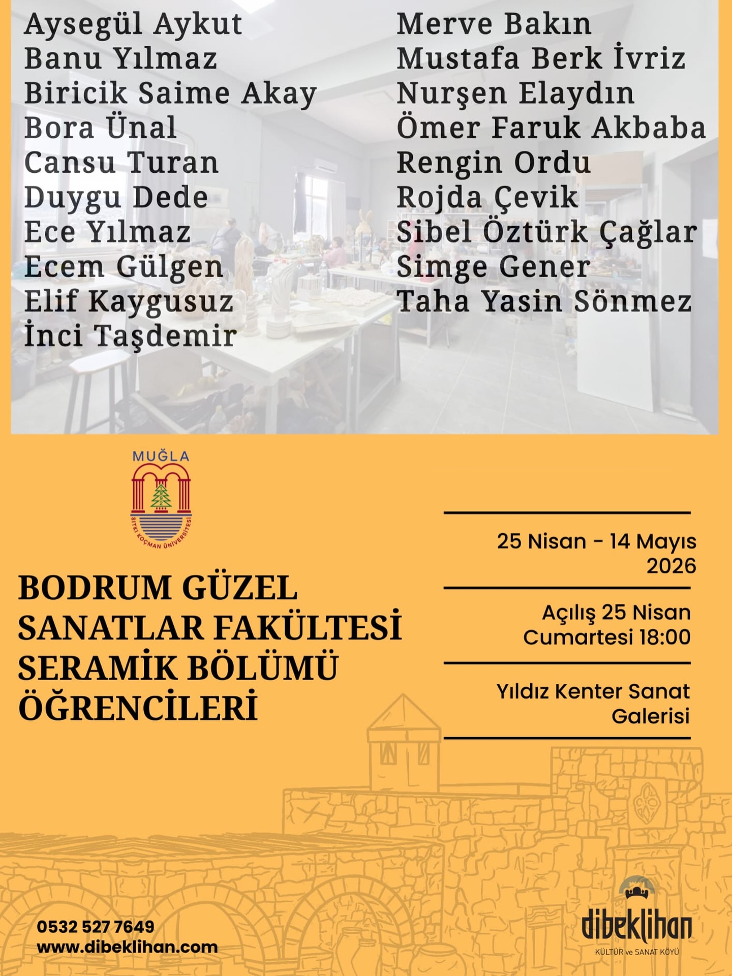 Bodrum Güzel Sanatlar Fakültesi Seramik Bölümü Öğrenci Sergisi — Açılış Etkinlik afişi