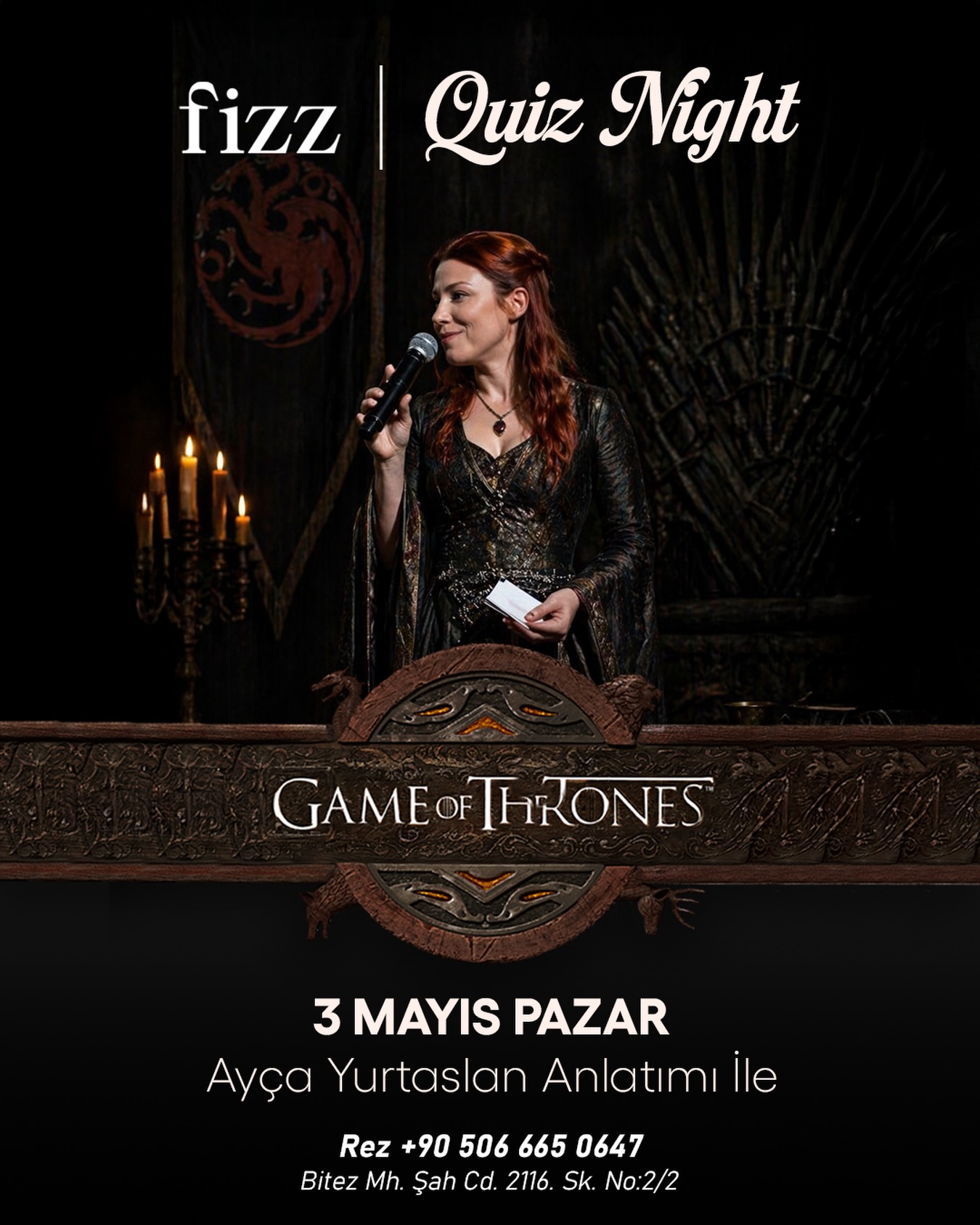 Game of Thrones Quiz Night — Ayça Yurtaslan Etkinlik afişi