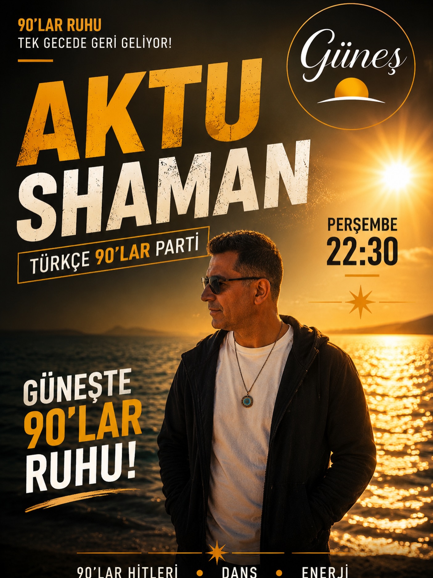 Aktu Shaman — Türkçe 90'lar Parti Etkinlik afişi