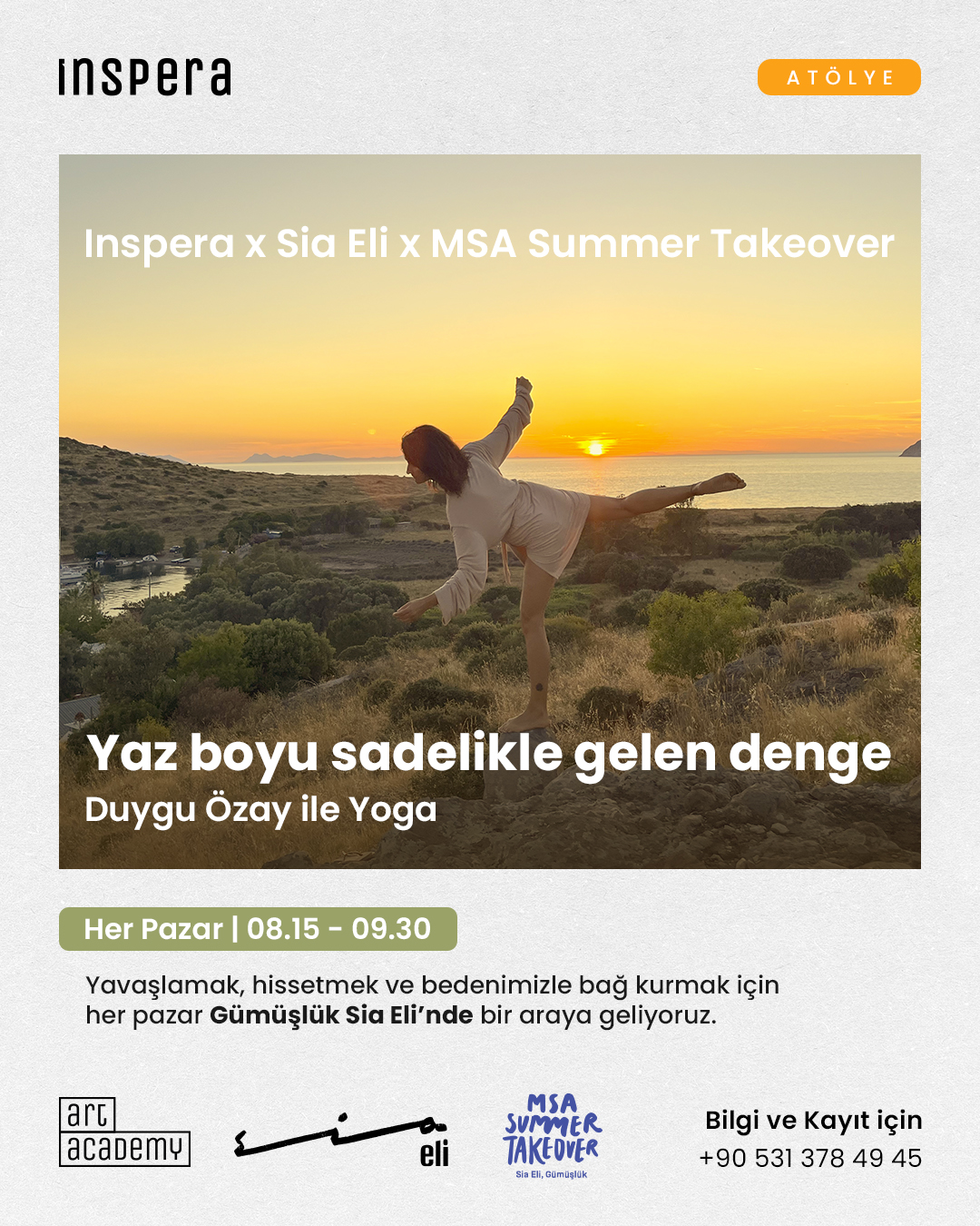 Duygu Özay ile Yoga — Sia Eli Bodrum Etkinlik afişi
