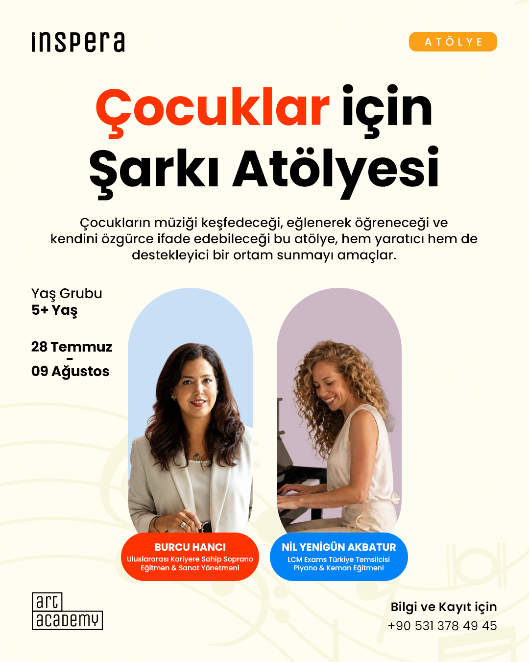 Burcu Hancı – Çocuklar için Şarkı Atölyesi Etkinlik afişi
