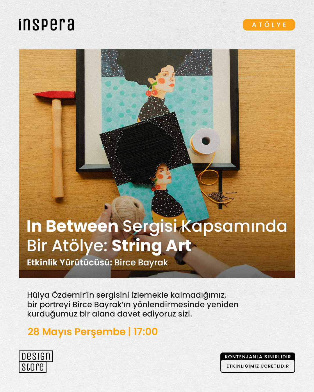 String Art Atölyesi — Birce Bayrak Etkinlik afişi