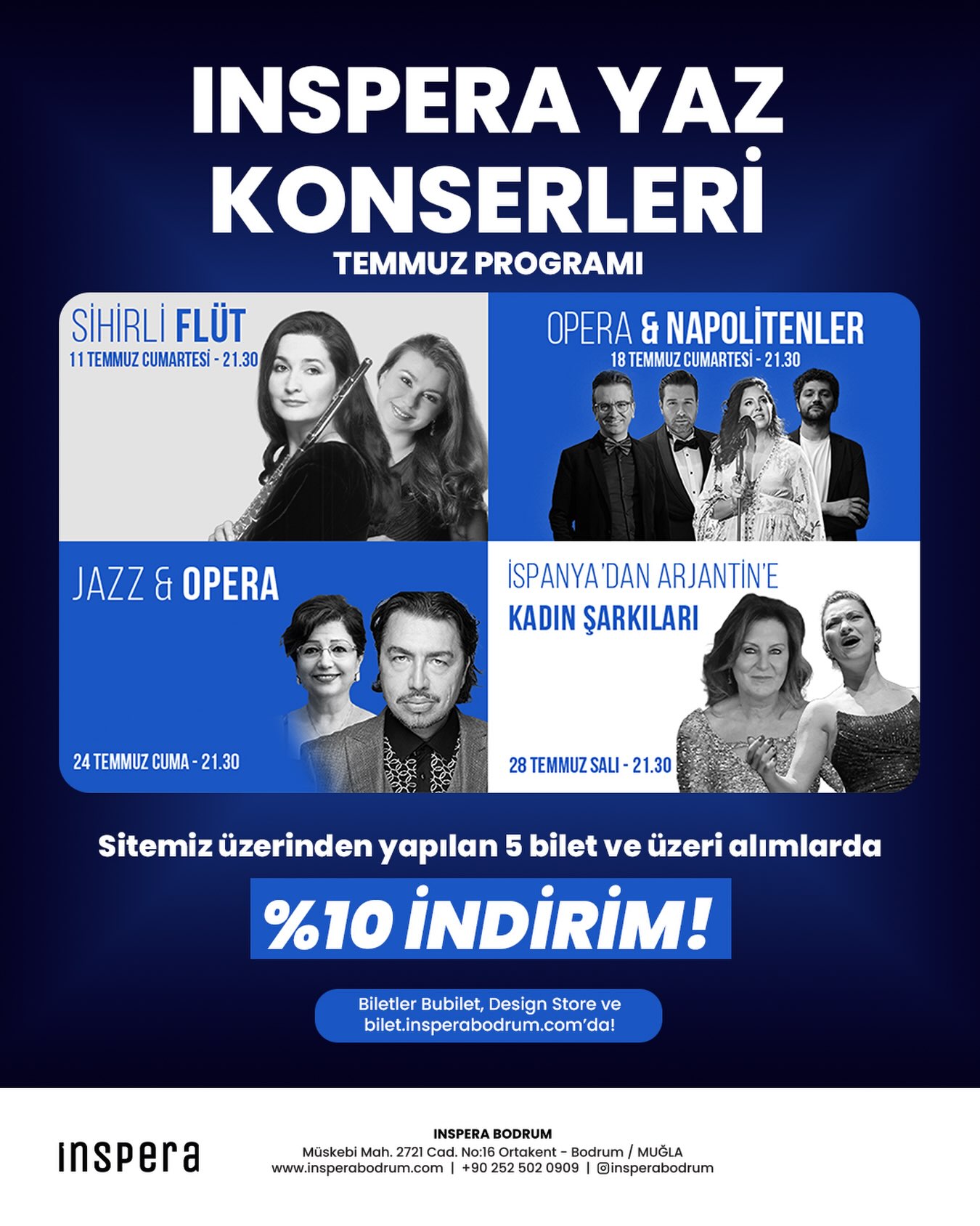 İspanya’dan Arjantin’e Kadın Şarkıları — Inspera Yaz Konserleri Etkinlik afişi
