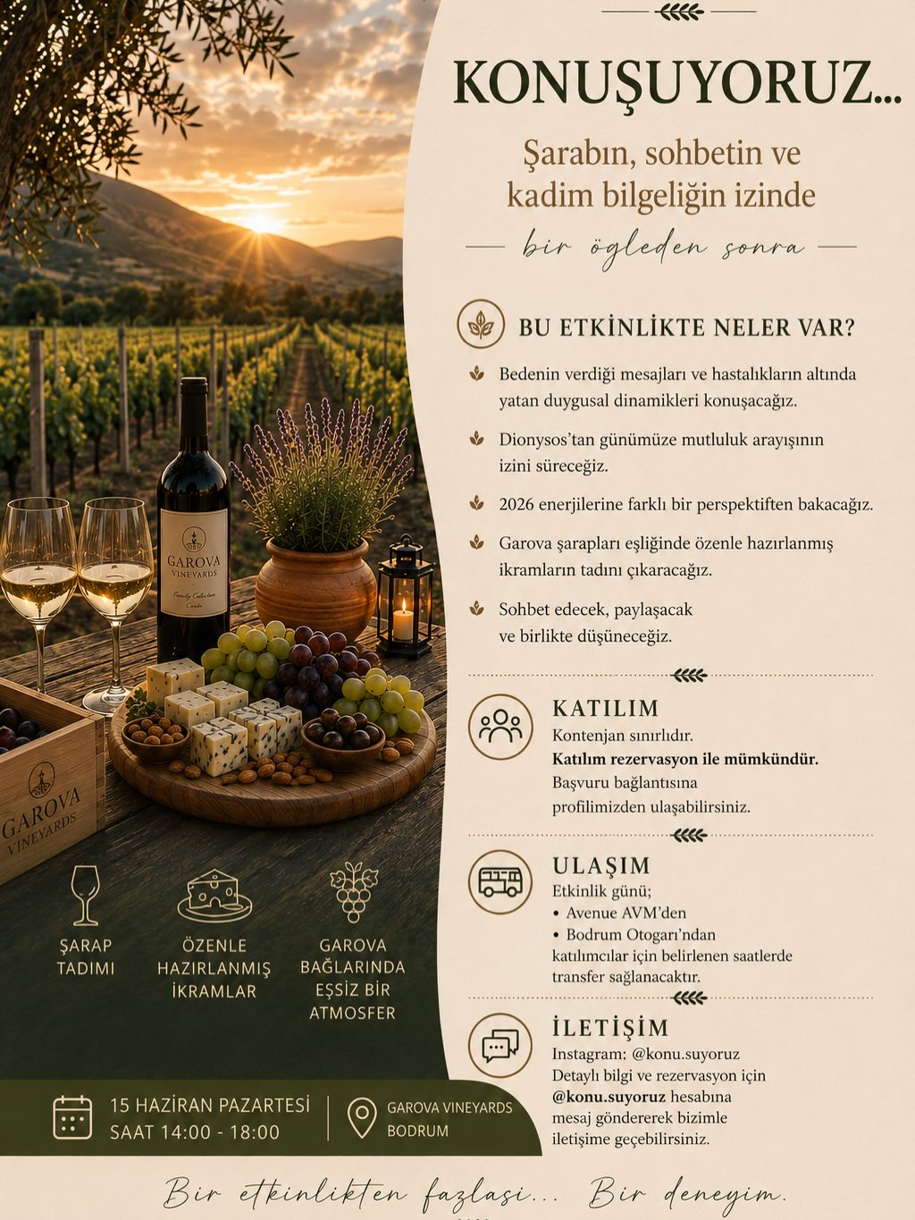 Konuşuyoruz: Şarabın, Sohbetin ve Kadim Bilgeliğin İzinde Etkinlik afişi
