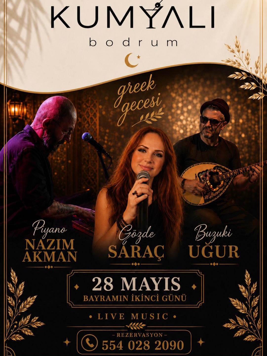Gözde Saraç — Greek Gecesi Etkinlik afişi
