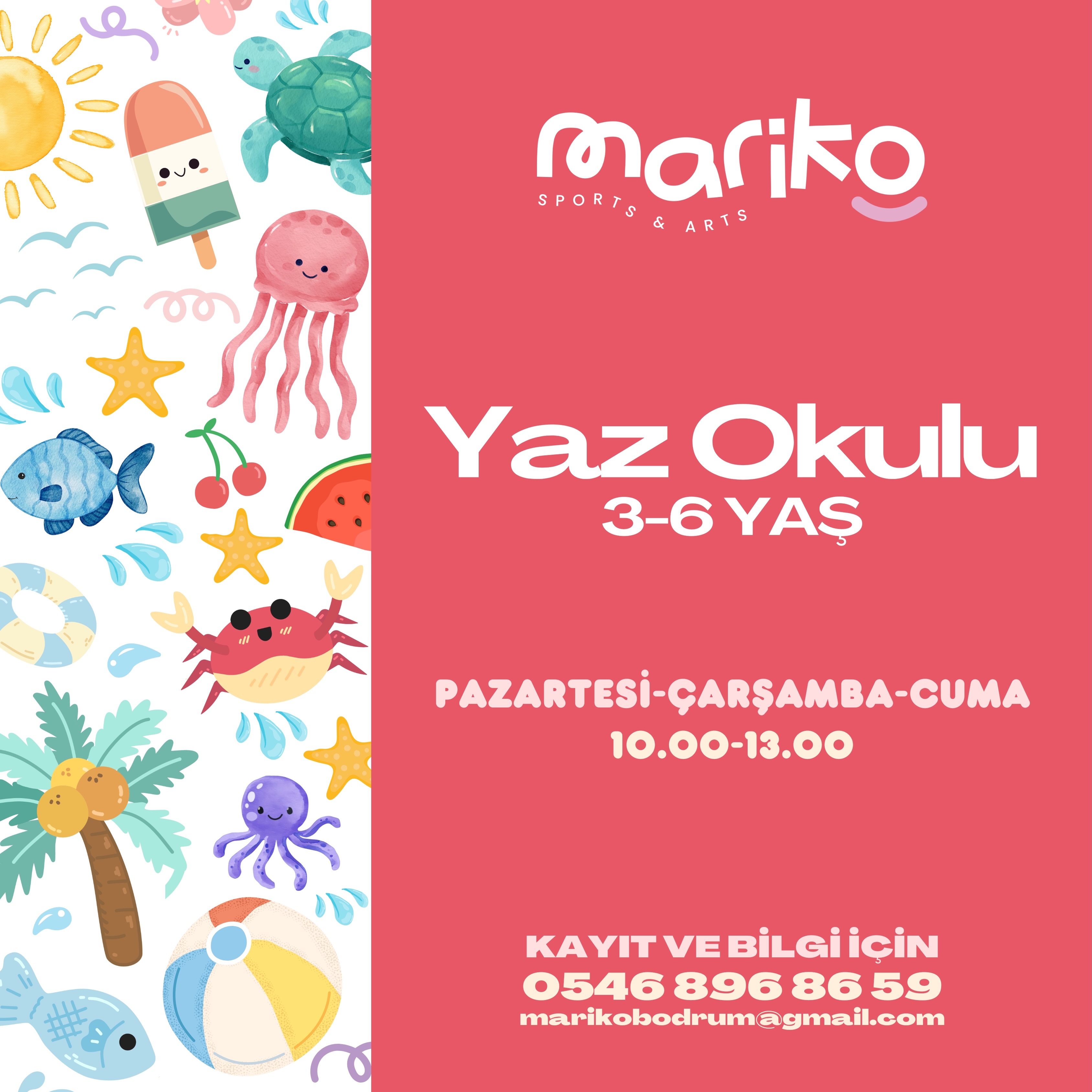 Mariko Yaz Okulu (3-6 Yaş) Etkinlik afişi