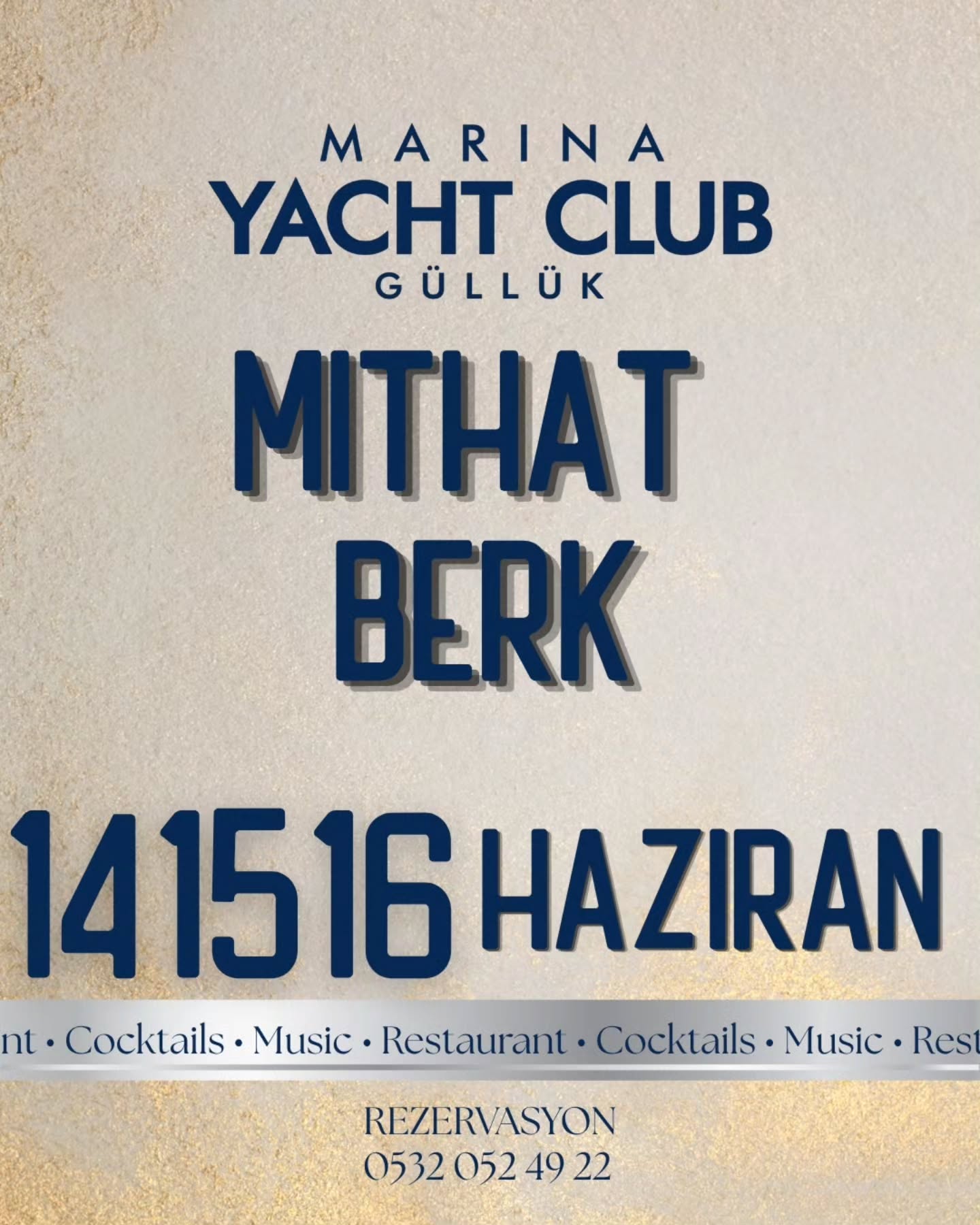 Mithat Berk — Marina Yacht Club Güllük Etkinlik afişi