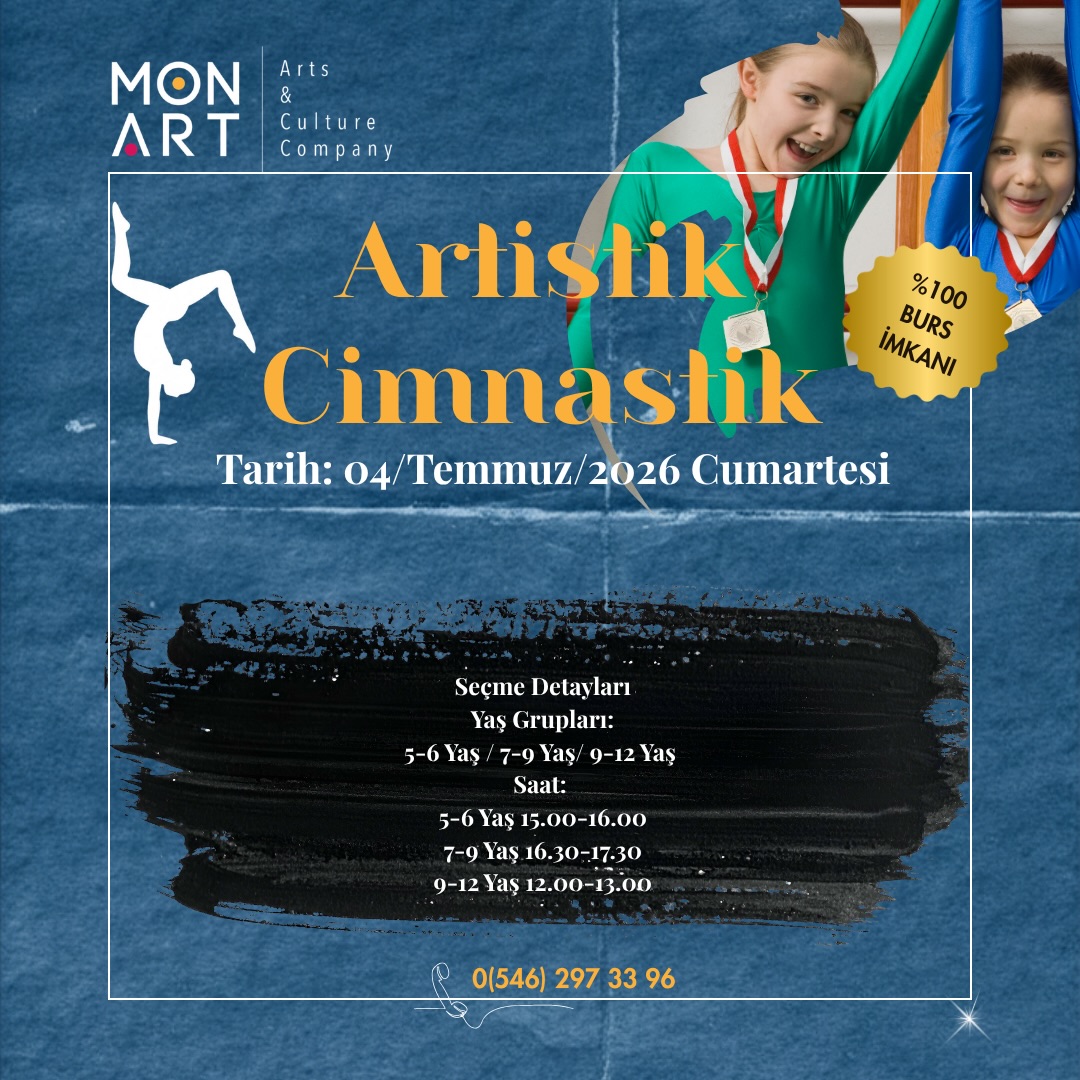 MONART Artistik Cimnastik Seçmeleri — 9–12 Yaş Etkinlik afişi