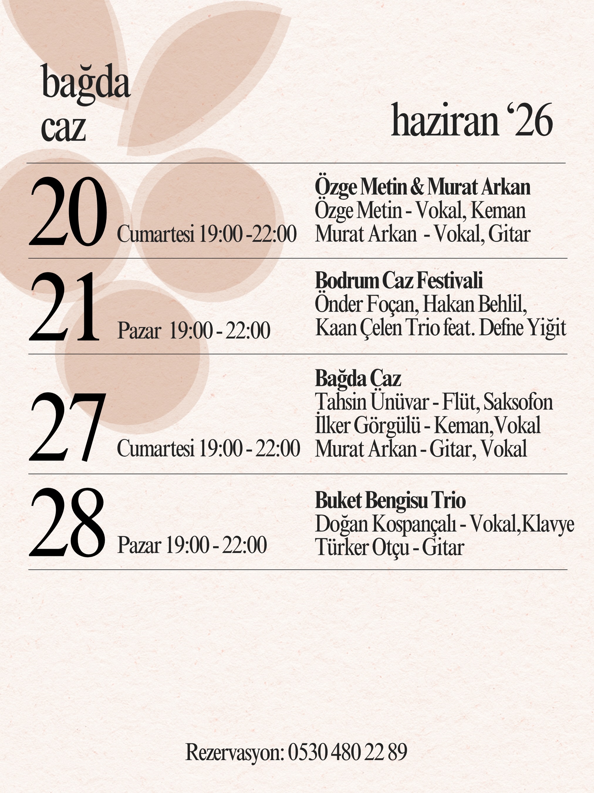 Bodrum Caz Festivali — Mor Salkım Bağları Etkinlik afişi