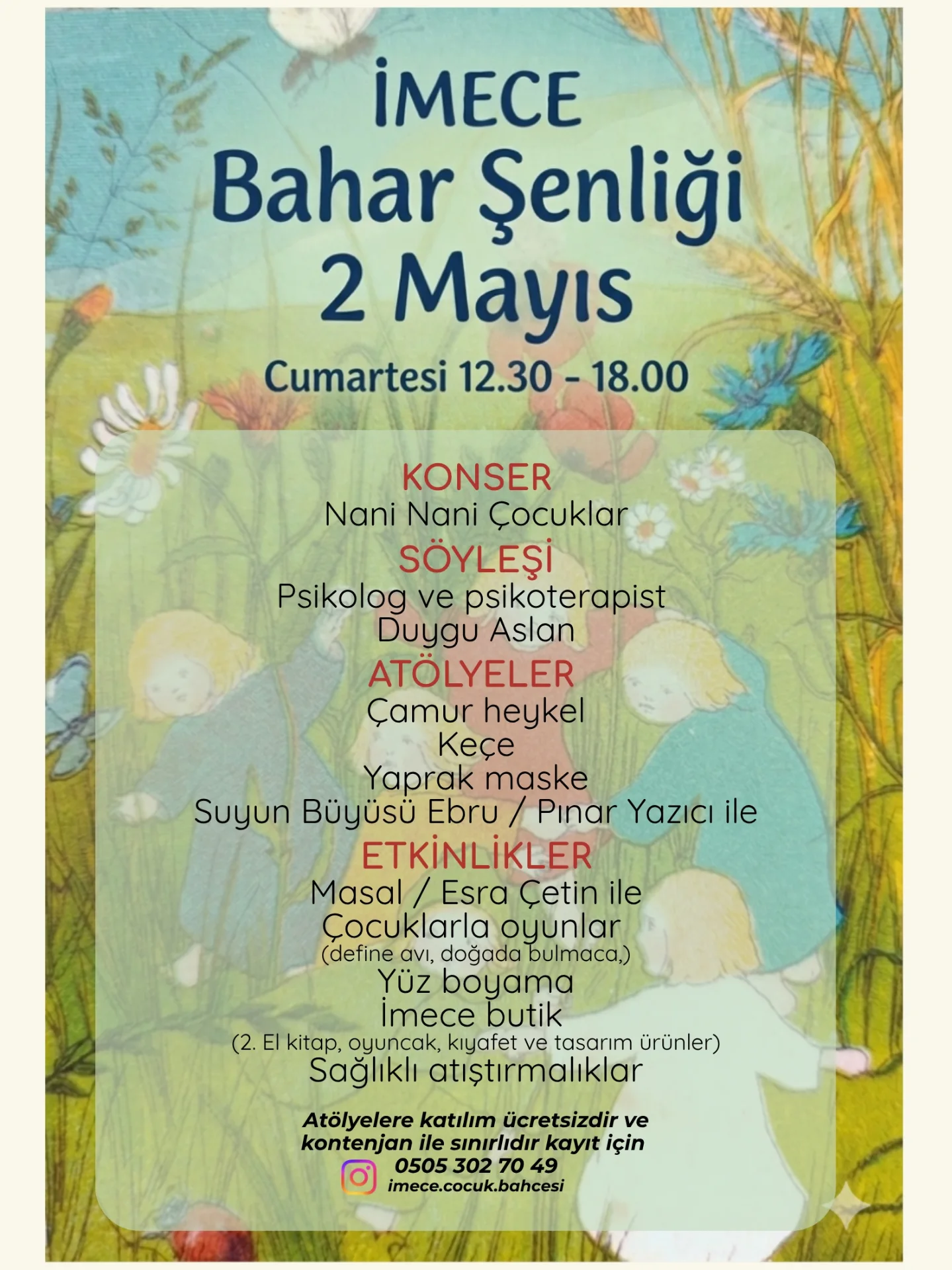 İmece Bahar Şenliği — Nani Nani Çocuklar Etkinlik afişi