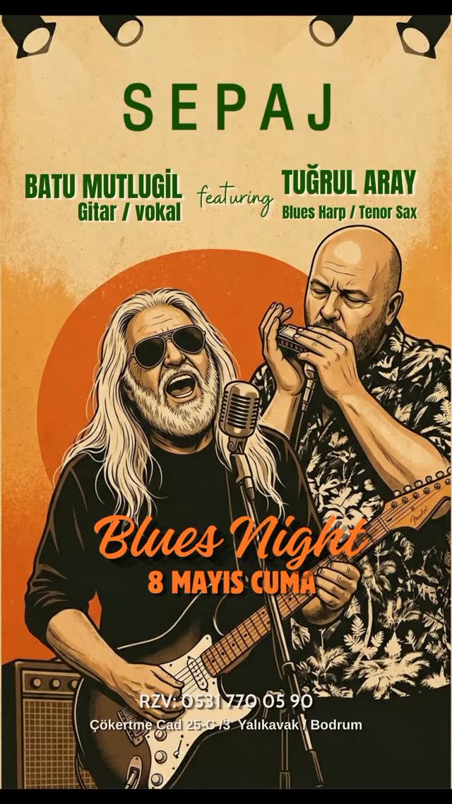 Batu Mutlugil & Tuğrul Aray — Blues Night Etkinlik afişi