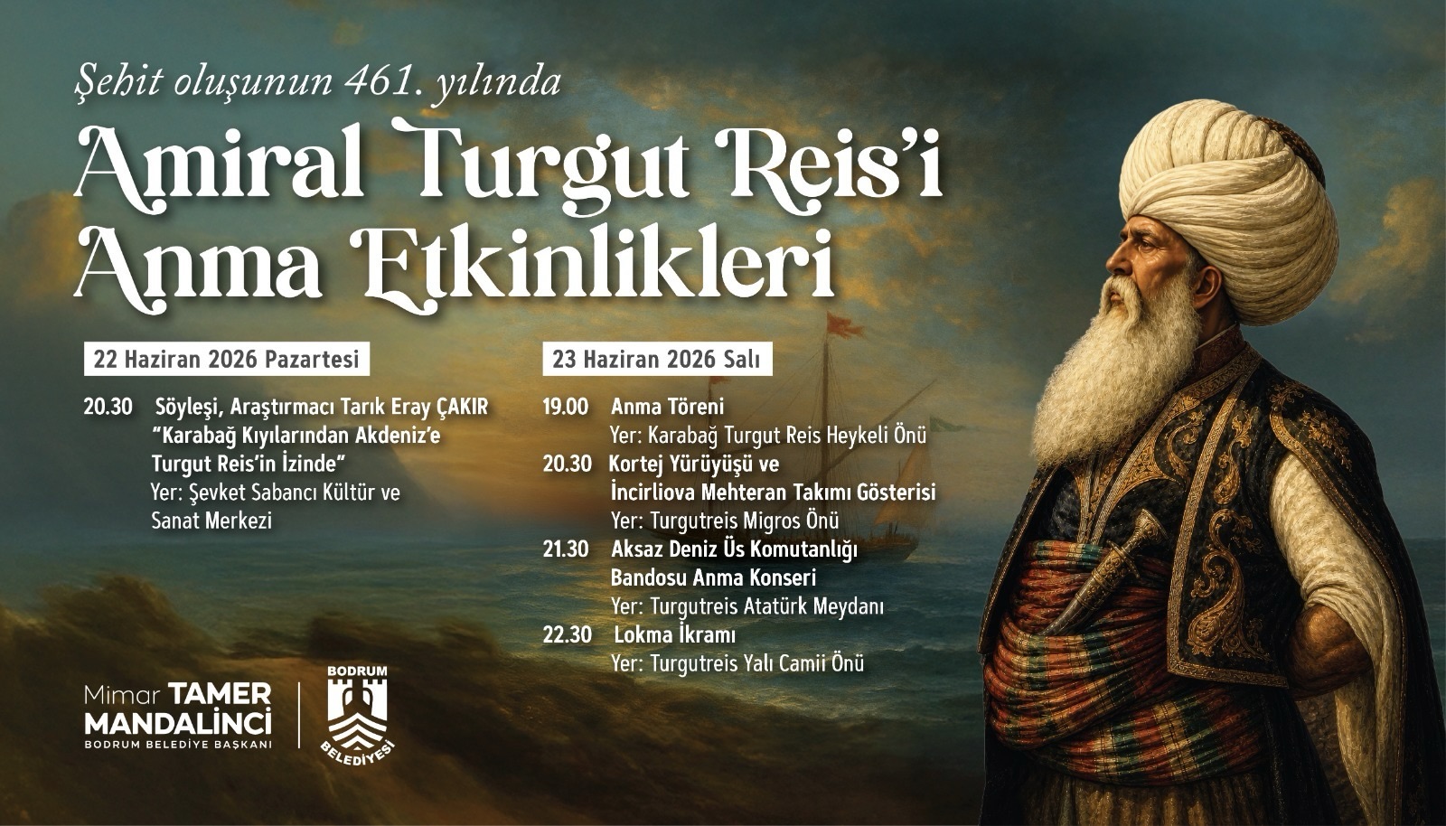 Amiral Turgut Reis Anma Töreni — Karabağ Turgut Reis Heykeli Önü Etkinlik afişi
