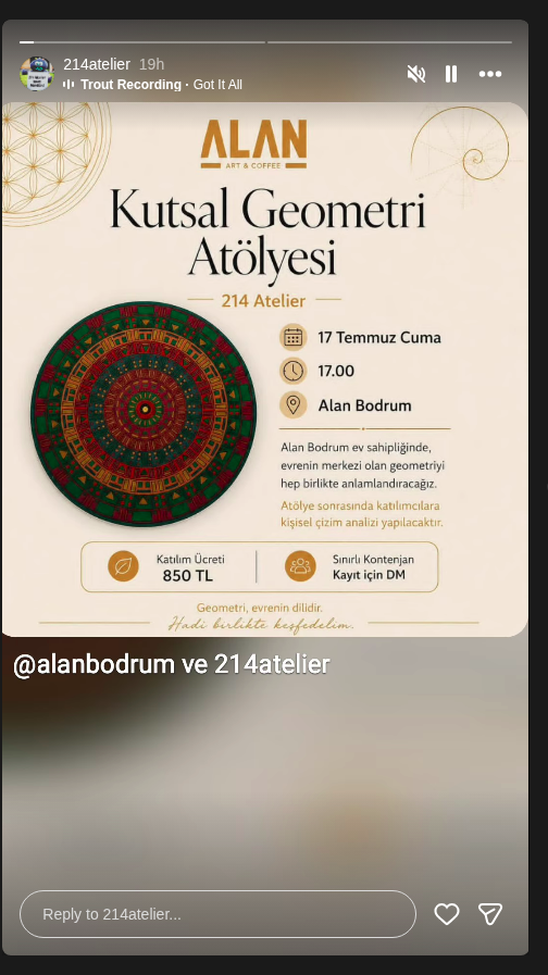 Kutsal Geometri Atölyesi — Alan Bodrum Etkinlik afişi