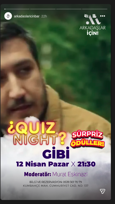 Murat Eskinazi — Quiz Night Etkinlik afişi