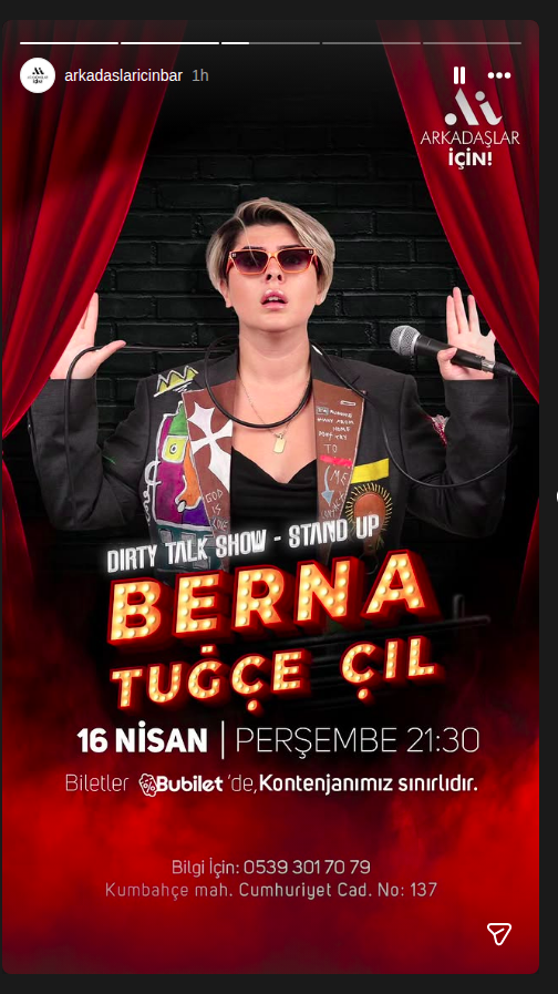 Berna Tuğçe Çil — Dirty Talk Show Etkinlik afişi