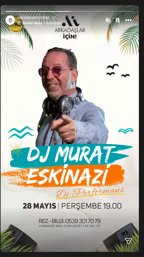 DJ Murat Eskinazi Etkinlik afişi