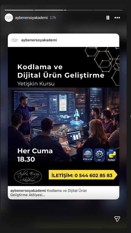Kodlama ve Dijital Ürün Geliştirme - Yetişkin Kursu Etkinlik afişi
