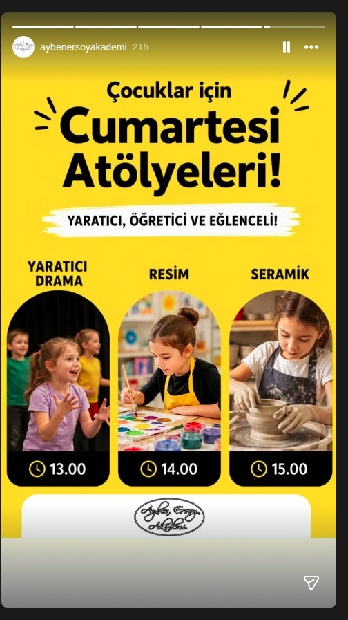 Cumartesi Atölyeleri Etkinlik afişi