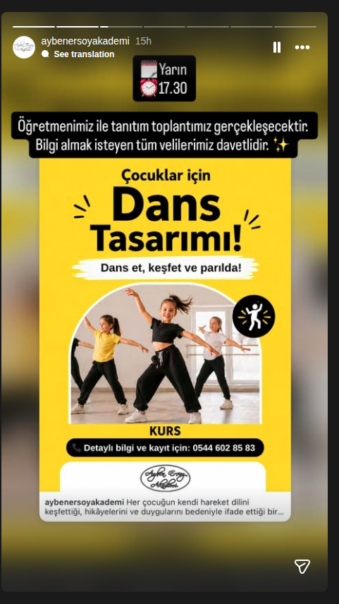 Tanıtım Toplantısı — Çocuklar İçin Dans Tasarımı Etkinlik afişi