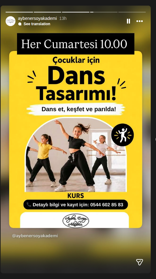 Çocuklar için Dans Tasarımı Etkinlik afişi