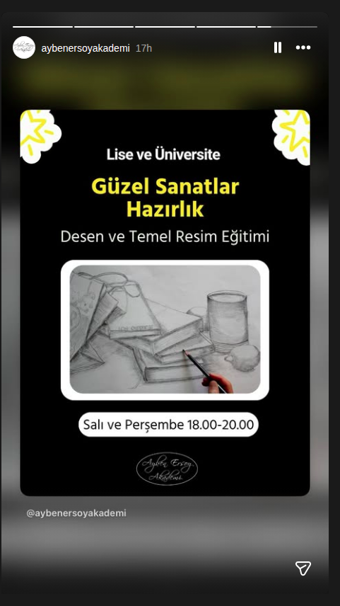 Güzel Sanatlar Hazırlık: Desen ve Temel Resim — Ayben Ersoy Akademi Etkinlik afişi