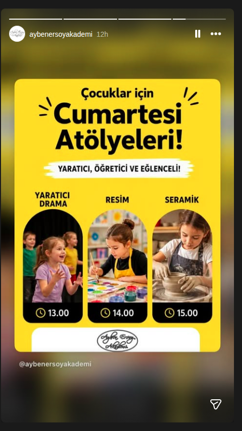 Resim Atölyesi — Ayben Ersoy Akademi Etkinlik afişi