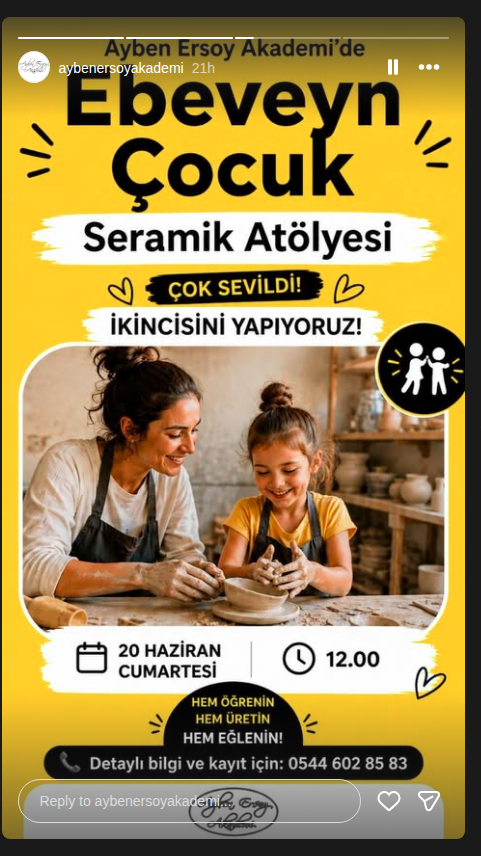 Çocuk Seramik Atölyesi Etkinlik afişi
