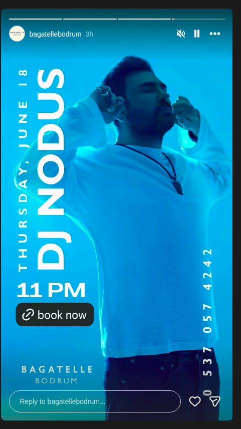 DJ NODUS — Bagatelle Bodrum Etkinlik afişi