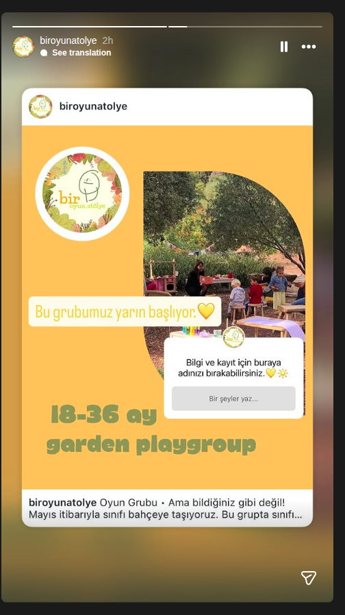 Garden Playgroup – Oyun Grubu Etkinlik afişi
