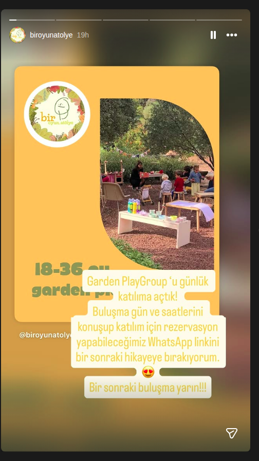 Garden Playgroup Buluşması Etkinlik afişi