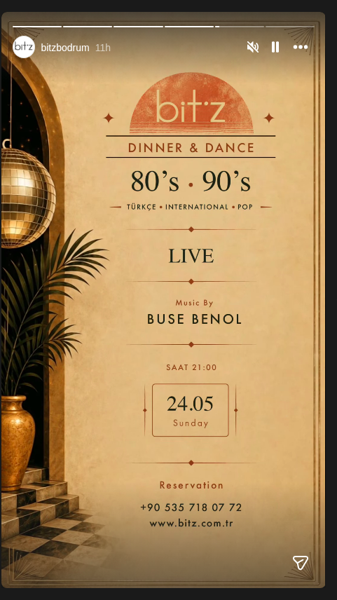 Buse Benol — Dinner & Dance Etkinlik afişi